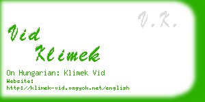 vid klimek business card